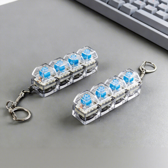 Stress Relief Custom Plastic LED Light Mechanical Keycap Clicker Keychain Keyboard Fidget Toy Gift Unisex ONR Brand
