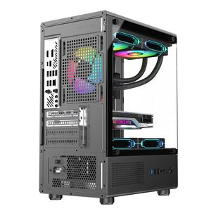 Hochleistungs-Gamer-Computer-PC-Gehäuse, individuelles Mid-Tower-Gehäuse mit gehärtetem Glas, MicroATX-ITX-Desktop-PC-Gaming-Gehäuse - Product Image 4