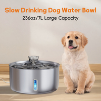 Fontaine à eau portable pour animaux de compagnie ChongxinIOT 7L en acier inoxydable, distributeur d'eau automatique pour chat et chien, bouteille filtrée ultra-silencieuse
