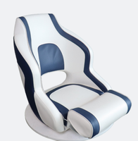 Chaise de bateau ISURE en vente d'usine, dossier fixe haut, cuir PU, résistant à l'humidité, noir, repose-pieds pliable, utilisation en yacht, voiture, camping-car, accessoires de bateau