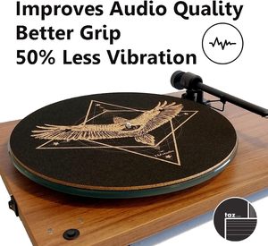Plateau tournant tapis en feutre antistatique vinyle tourne-disque amortissement des vibrations feutre blanc avec impression - Product Image 2