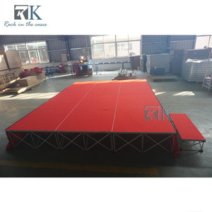 Red Folding <b>Stage</b> with Skirt Easy Install Outdoor Concert <b>Stage</b> <b>Platform</b> - Product Image 4
