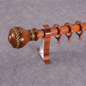 Window Customize Window Decoration <strong>Curtain</strong> <strong>Pole</strong> ,<strong>wooden</strong> <strong>Curtain</strong> Rod Set Metal CLASSIC Durable Aluminum Alloy PU Printing Process - Product Image 2