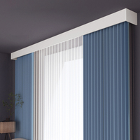 Boîtier de rideau moderne en aluminium à fixation au plafond avec double rail et éclairage LED