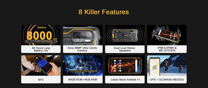Smartphone Robusto Cubot <span class=keywords><strong>Kingkong</strong></span> <span class=keywords><strong>5</strong></span> <span class=keywords><strong>Pro</strong></span> 8000mAh Impermeable IP68/IP69K Android 11 Versión Global Teléfono Celular Altavoz Doble NFC - Product Image 6