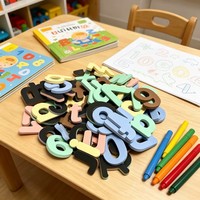 Lettres et chiffres magnétiques codés par couleur, majuscules et minuscules, signes de ponctuation, aimants, kit d'enseignement préscolaire pour enfants