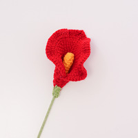 Fleur artificielle en fil de lin tissée à la main, motif fer à cheval, fleur éternelle, crochetée, pour décoration intérieure