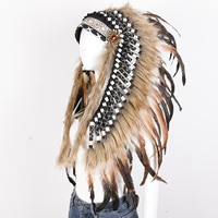 Sombrero de Plumas Indias para Halloween, Accesorios para el Cabello, Sombrero para Mujeres Adultas, Disfraces para Desfiles de Carnaval, Accesorios para Disfraces de Mascarada