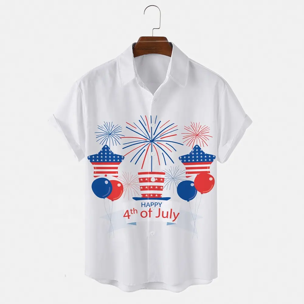 미국 남성용 여름 하와이안 캐주얼 셔츠 버튼 다운 레오파드 프린트 비치 코튼 반소매 승화 셔츠