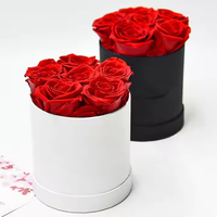 Roses éternelles de luxe en gros, faites à la main, préservées, pour la Saint-Valentin, la remise des diplômes, Noël, en boîte ronde