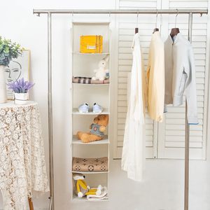 6 Shelf Hanging Closet Organizer 1 Pack With Side Pockets For Clothes <b>Shoes</b> <b>Storage</b> Behind Door Wall Hook Type Fabric Non Woven - Product Image 5