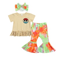 Ensembles de vêtements pour bébé fille, vêtements pour fillette, haut + pantalon évasé, 2 pièces, ensemble de vêtements d'été pour bébé, 0-8T