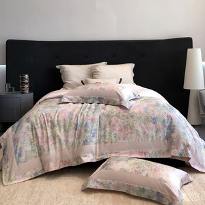 Floral Long Staple Cotton <b>Bedding</b> <b>Set</b> 4 Piece Digital Print Duvet Cover Sheets Breathable Home Use - Product Image 3