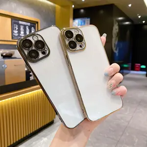 PC Bling rõ ràng điện thoại trường hợp đối với iphone15 Pro chống sốc Slim long lanh điện thoại trường hợp đối với iPhone 15 14 13 12 11