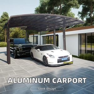 โรงจอดรถกลางแจ้งที่ทันสมัยและทนทาน โครงสร้างอะลูมิเนียมอัลลอยด์ หลังคาโพลีคาร์บอเนตกันน้ำ วัสดุโลหะ - Product Image 6