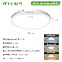 Lampe murale LED rechargeable intelligente moderne pour la maison, en ABS blanc, avec détecteur de mouvement, variateur d'intensité et télécommande, pour la décoration de la pièce