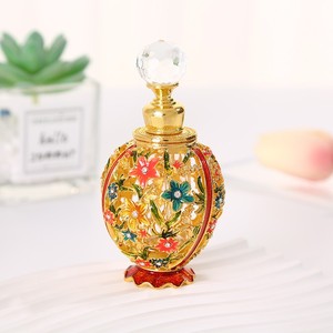 Flacon de parfum portable de style européen rétro, flacon d'huile essentielle, flacon de lotion parfumée, alliage, verre, petit flacon vide - Product Image 2