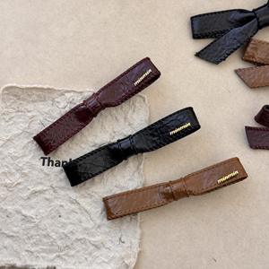 إكسسوار شعر نسائي فاخر أنيق ، دبوس شعر بفيونكة بحروف جلدية راقية ، دبوس شعر بنمط حلو ، مشبك جانبي للحفلات - Product Image 2