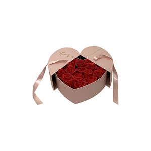 Caja de regalo de flor en forma de corazón, caja <span class=keywords><strong>feliz</strong></span> doble con lazo - Product Image 4