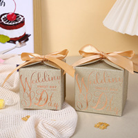 Luxe 8 cm Or Paillettes Synthétique Papier Boîte De Faveur De Mariage Bling Bling Bling Bonbons Boîte-Cadeau avec Ruban