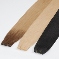 Extensions de cheveux Volume Genius Weft, tissées à la main, avec trou en PU, type papillon, en cheveux humains Remy vierges bruts 100% naturels