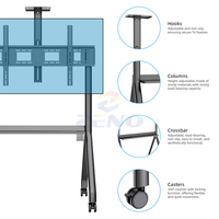 ZENO R12 Support TV robuste 55-120 pouces Chariot TV mobile en forme de R avec charge VESA 100*100-1100*600mm 180kg/396lbs