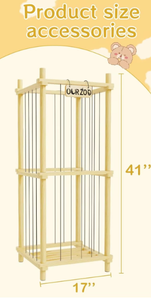 Người giữ động vật sang trọng bằng gỗ rộng rãi-rương lưu trữ đồ chơi lớn cho thú nhồi bông lớn, tổ chức phòng trẻ em - Product Image 2