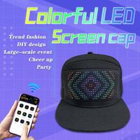 Gorra de pantalla LED RGB de tamaño grande, gorra recargable a todo Color, aplicación programada, sombrero de mensaje de desplazamiento Digital, sombrero de pantalla Led