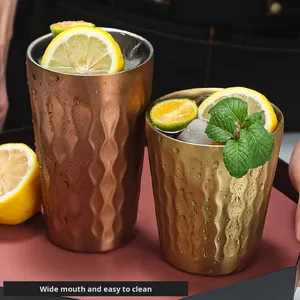 Tasse à <span class=keywords><strong>café</strong></span> promotionnelle en acier inoxydable 304, motif diamant, double paroi épaissie, anti-brûlure, couleur et taille personnalisables, pour fêtes - Product Image 5