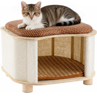 Coussin-lit d'été pour chat, partagé entre humain et chat, maisonnette pour chaton toutes saisons, tapis rafraîchissant en bois massif, accessoires pour chats