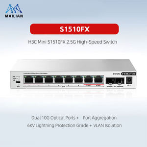 Commutateur Ethernet Gigabit géré H3C Mini S1510FX 8 ports, QoS, VLAN, LACP, capacité 80 Gbit/s, certifié RCC, réseau d'entreprise, CCTV, 2,5 G - Product Image 1