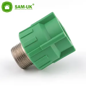 SAM UK good quality and standard all types of ppr pipe fittings green male coupling brass pipe fittings