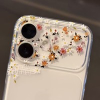 Coque de téléphone transparente tendance bleue à petites fleurs pour iPhone 17 Air 16 14 15 Pro Plus 18 13 12 11 Pro Max XR XS MAX