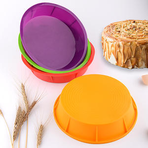 Moldes de silicona de forma redonda al por mayor para pasteles Molde Bizcocho resistente al calor para cocina DIY bandeja para hornear de silicona - Product Image 1