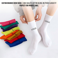 Chaussettes de sport unisexes en coton respirant avec logo personnalisé, chaussettes de sport de haute qualité, chaussettes de sport unies, vente en gros, étiquette privée