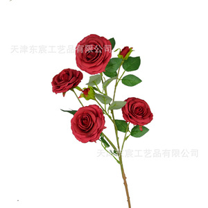 Bouquet de roses artificielles Dongchen Crafts à 6 têtes, tige unique, pour la Saint-Valentin, mariage, décoration intérieure - Product Image 5