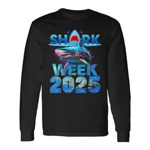Maglietta a maniche lunghe Shark Week 2025 con design sulla conservazione dell'oceano - Product Image 1