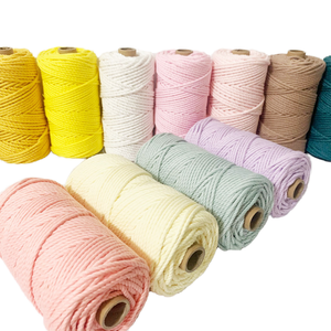 Vente en gros de corde macramé 3mm 4mm en coton corde d'arrimage tressée enduite imperméable corde de cire colorée torsadée pour sacs vêtements chaussures - Product Image 1