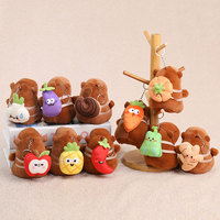HECION Porte-clés en peluche Capybara, adorable figurine animale avec sac à dos végétal, jouet Kawaii, breloque de sac, pendentif de voiture, cadeau pour enfants 2026