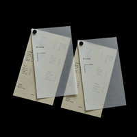 Carte de menu personnalisée en papier vélin, menu semi-transparent en papier calque pour café, bar, bistrot avec logo