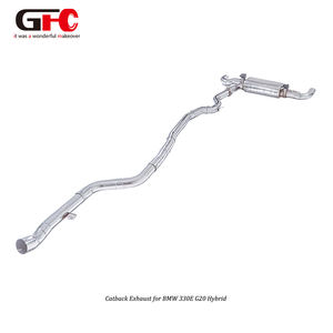 Adecuado para <span class=keywords><strong>BMW</strong></span> <span class=keywords><strong>330e</strong></span> G20 2,0 T B48 <span class=keywords><strong>Hybrid</strong></span> 2023 GFC Catback Sistema de escape Silenciador único Válvula doble Punta Doble - Product Image 4
