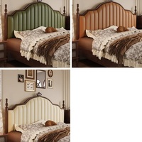Cadre de lit plateforme double en bois massif traditionnel avec dossier souple, design durable pour chambre principale