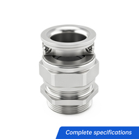 Presse-étoupe en acier inoxydable à double verrouillage avec entrée évasée, étanche IP68, connecteur de câble métallique, presse-étoupe à embout conique