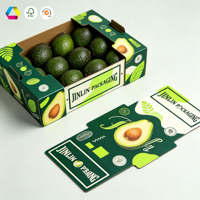 Caja de Regalo Plegable de Papel Grueso con Estampado en Caliente Personalizado, Cartón Reciclable Resistente a Impactos para Empaque de Aguacates Frescos al por Mayor y al Detal