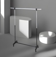 Verstelbare kledingrek met één laag, wielen en kledingorganizer voor keuken, woonkamer, garage en badkamer - multifunctioneel