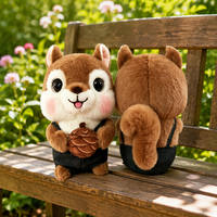 Peluche Écureuil Réconfortant – Brodé, Rembourré en Polyester et Coton PP, Cadeau Idéal pour Dormir