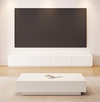 Grosir MOQ rendah kabinet tv mewah modern ruang tamu furnitur kayu meja tv kabinet berdiri