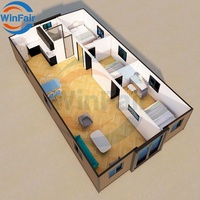 Maisons conteneurs mobiles extensibles de luxe WinFair 40 pieds, préfabriquées avec WC pour logement temporaire / abri