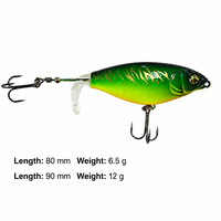 Leurre de pêche LUSHAZER Propeller Tail Hard 80mm 90mm, flottant, pour la pêche en surface, pour achigan, brochet, perche, avec hameçon triple