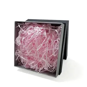 Recycled bulk baled pink zigzag decorative gift box kraft crinkle tissue packing shredded paper for packaging